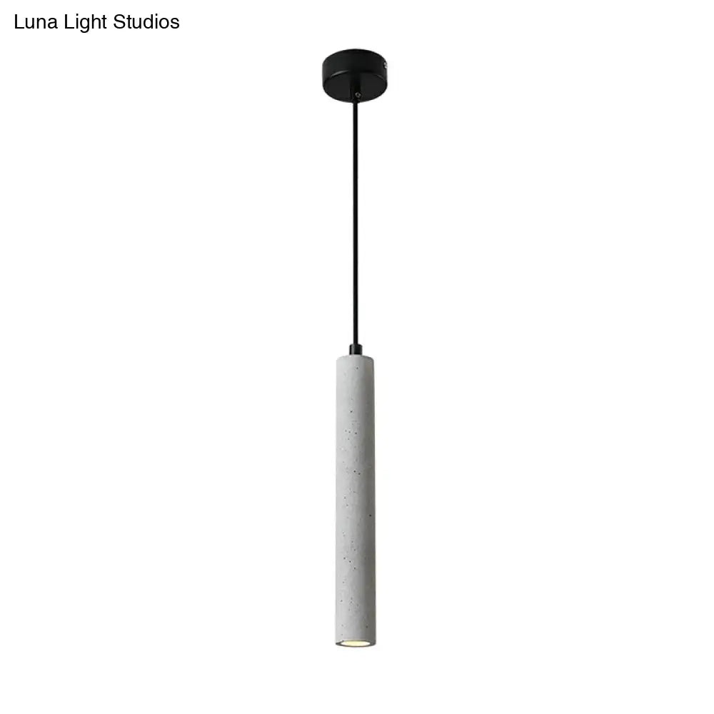 Terrazzo Dining Room Pendant Light - Minimalist Tube Led Spotlight For Hanging Ceiling