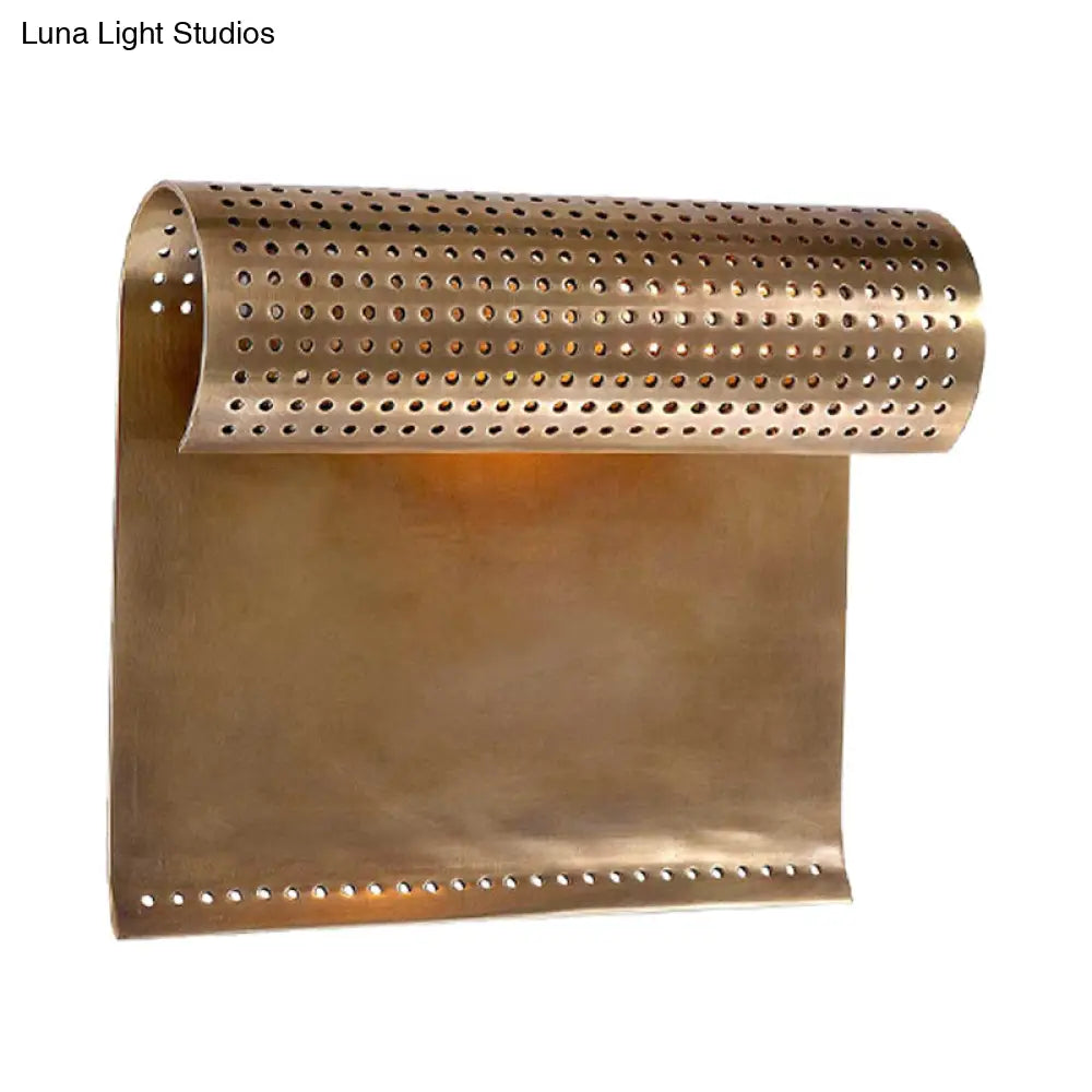 Traditional Bedside Wall Sconce: Black/Gold Metal Shade Mounted Lighting