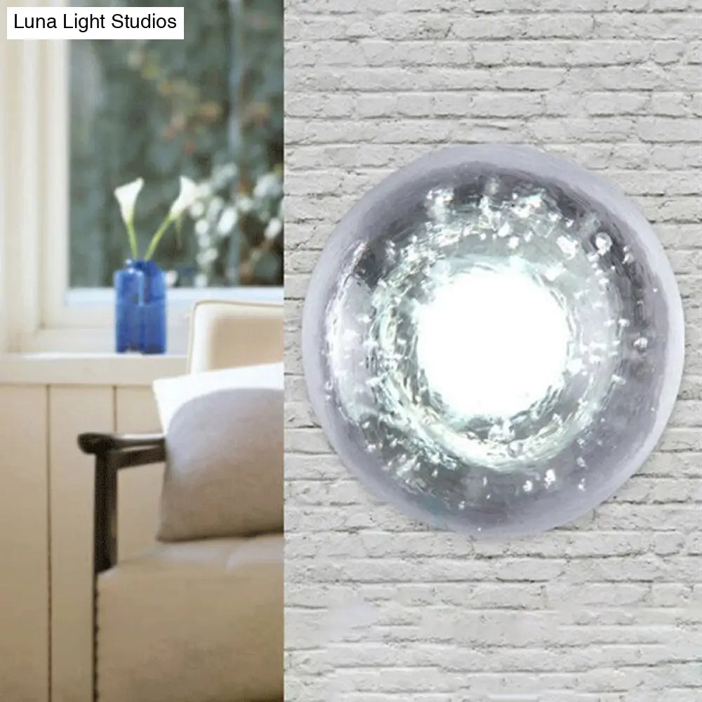 Traditional Clear Crystal Bubble Sconce Wall Lamp - Single Bulb Light Fixture