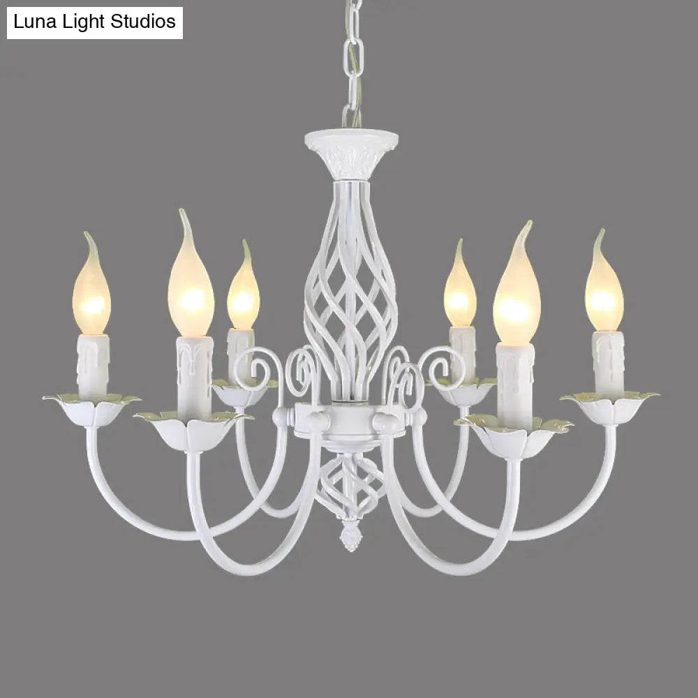 Traditional Metal Chandelier Lamp With Swooping Arms - 3/4/5 Lights Black/White Perfect For Living