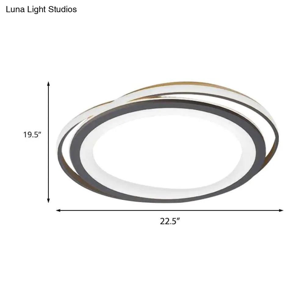 Ultra Thin 16’/19.5’ Acrylic Led Flush Ceiling Light - Grey Bedroom Mount Fixture Warm/White