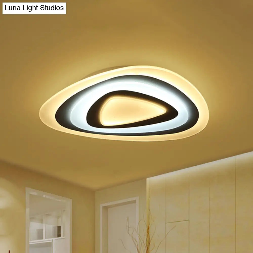 Ultrathin Acrylic Shade Led Ceiling Light - Wide Flush Mount Lamp For Bedroom