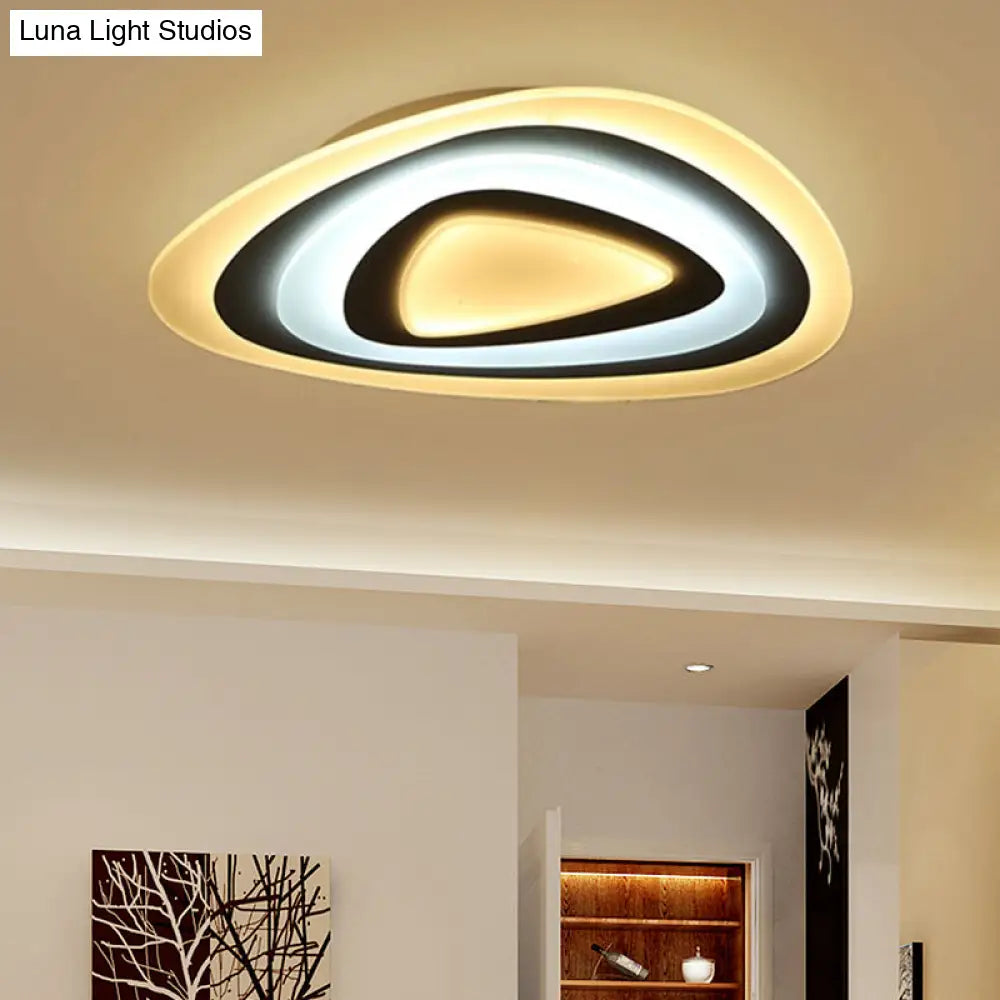 Ultrathin Acrylic Shade Led Ceiling Light - Wide Flush Mount Lamp For Bedroom