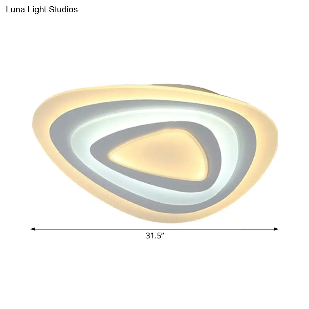 Ultrathin Acrylic Shade Led Ceiling Light - Wide Flush Mount Lamp For Bedroom