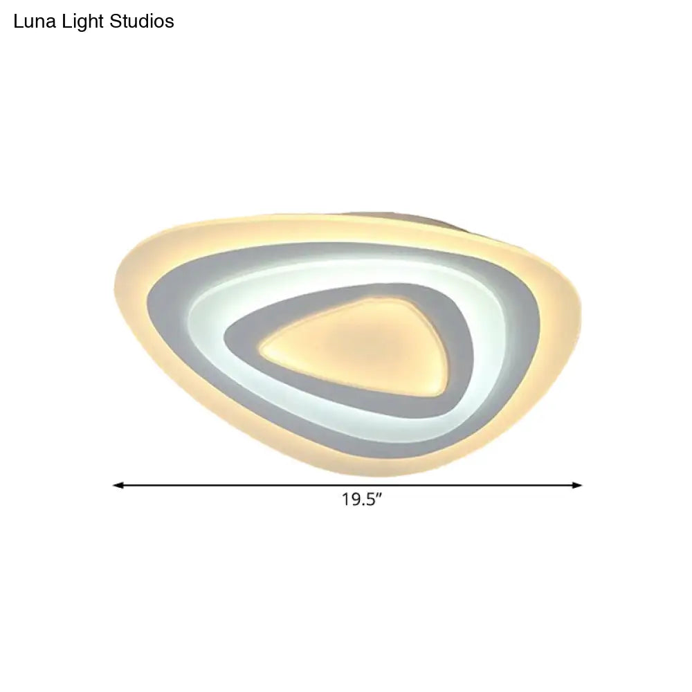 Ultrathin Acrylic Shade Led Ceiling Light - Wide Flush Mount Lamp For Bedroom