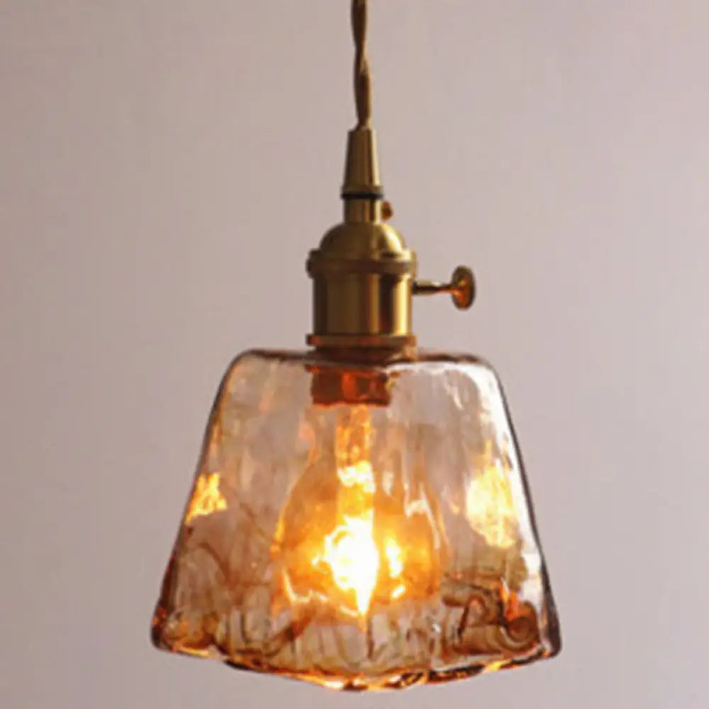 Vintage 1 Light Pendant Lamp Amber Alabaster Glass Pendant Lighting for Living Room Amber / 5.5’’