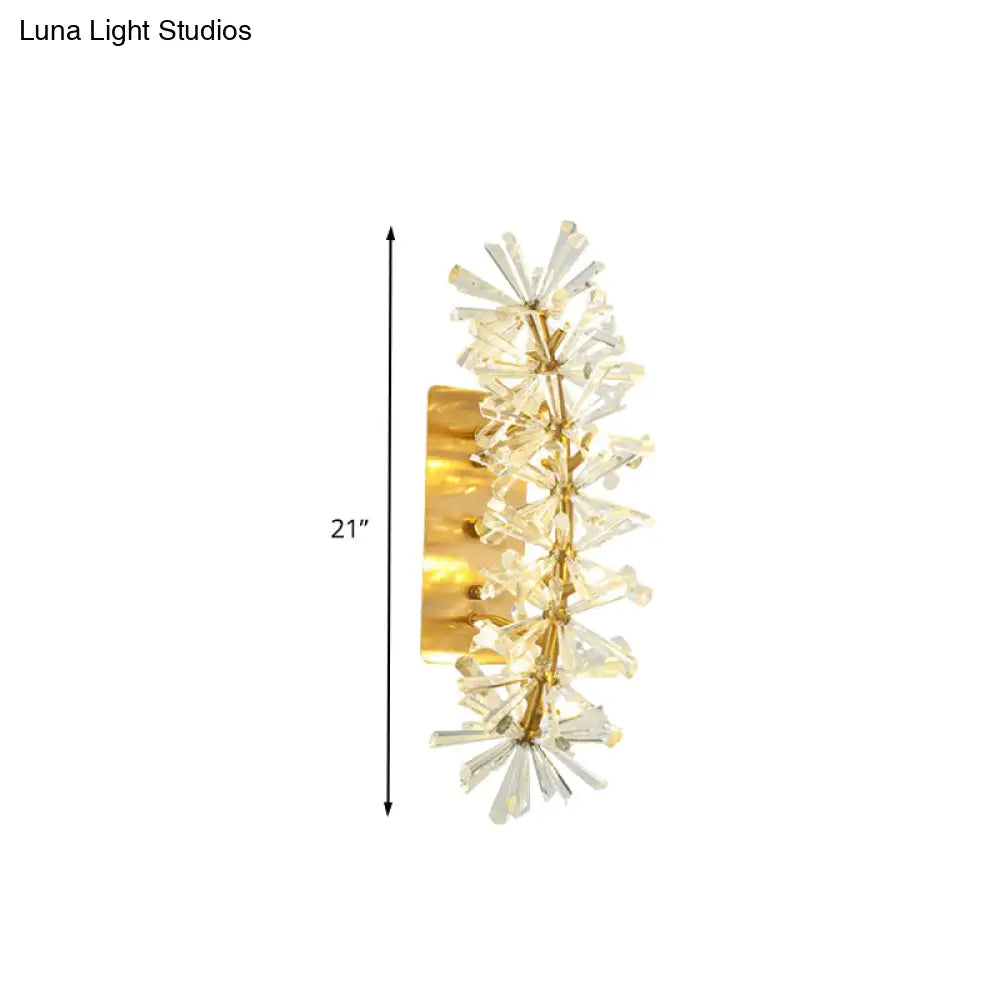 Vintage Crystal Sputnik Wall Sconce With 8 Lights - Gold Living Room Lighting Fixture