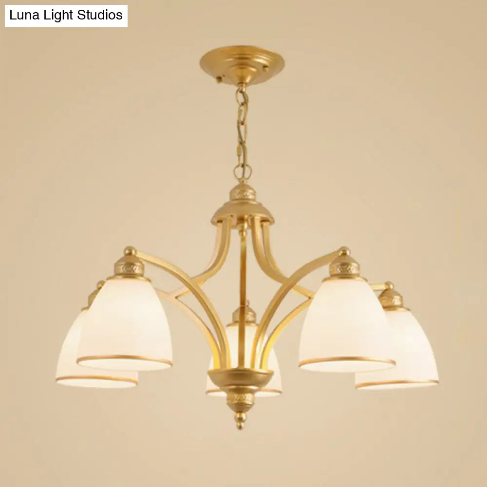 Vintage Frosted Glass Chandelier Pendant Light For Living Room Decor
