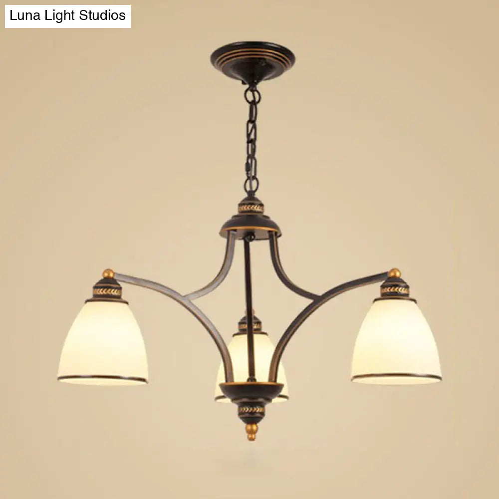 Vintage Frosted Glass Chandelier Pendant Light For Living Room Decor