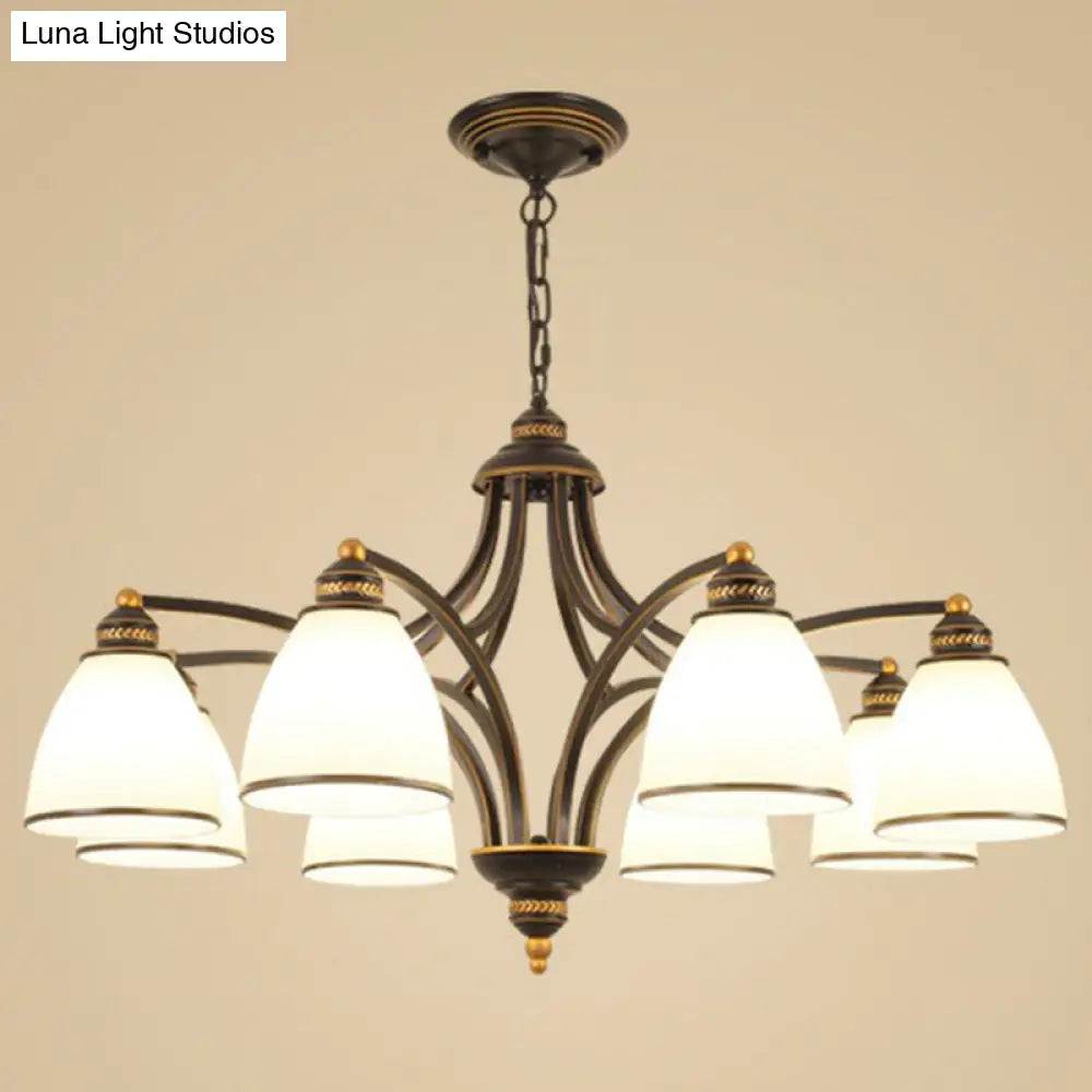 Vintage Frosted Glass Chandelier Pendant Light For Living Room Decor