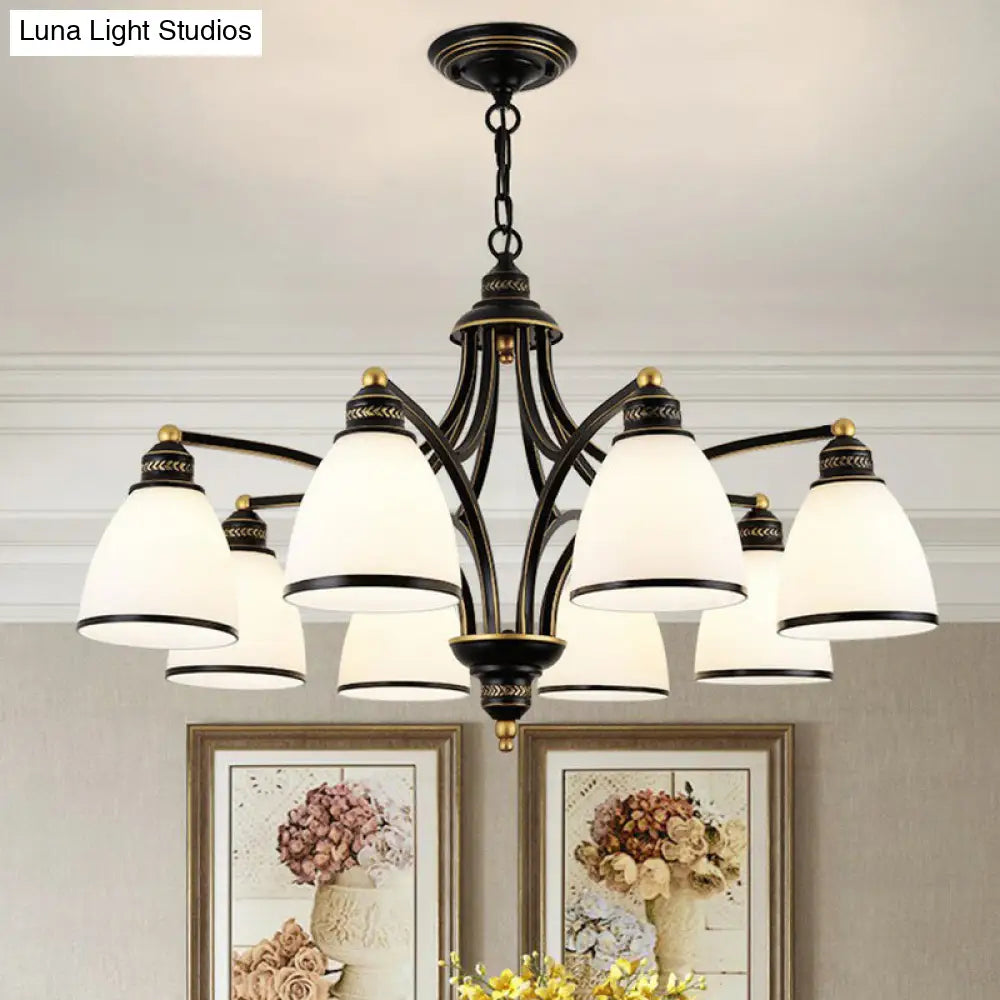 Vintage Frosted Glass Chandelier Pendant Light For Living Room Decor
