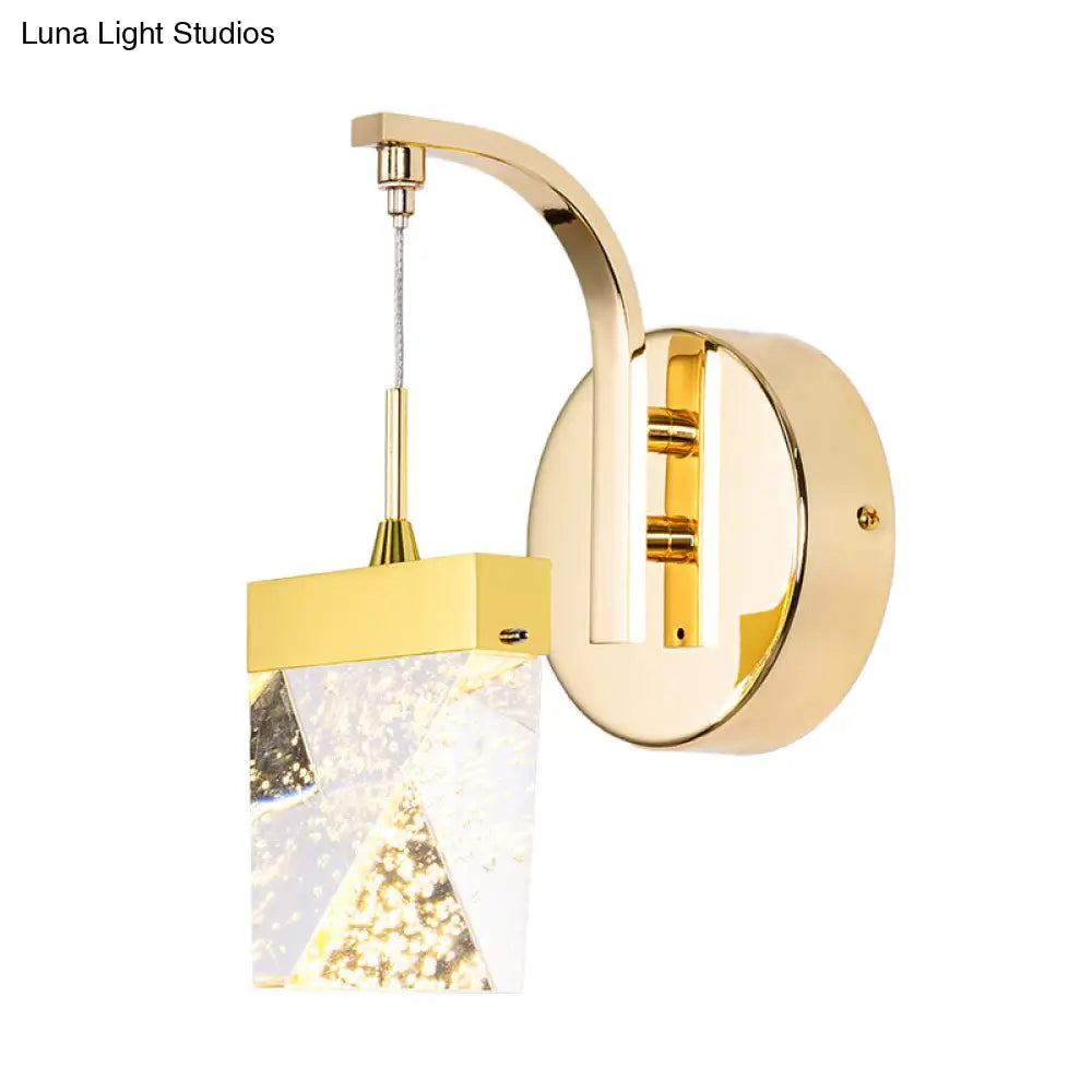 Vintage Gold Bubble Crystal Led Wall Sconce For Living Room Or Bedroom