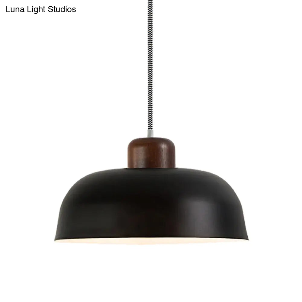 Vintage Style Metallic Pendant Lamp For Dining Table Ceiling With 12’/15’ W Bowl Shade 1 Light