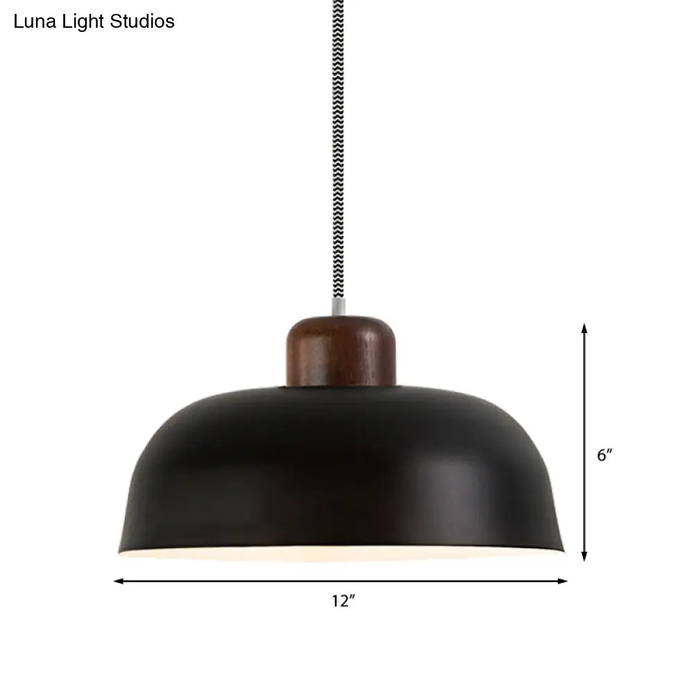 Vintage Style Metallic Pendant Lamp For Dining Table Ceiling With 12’/15’ W Bowl Shade 1 Light