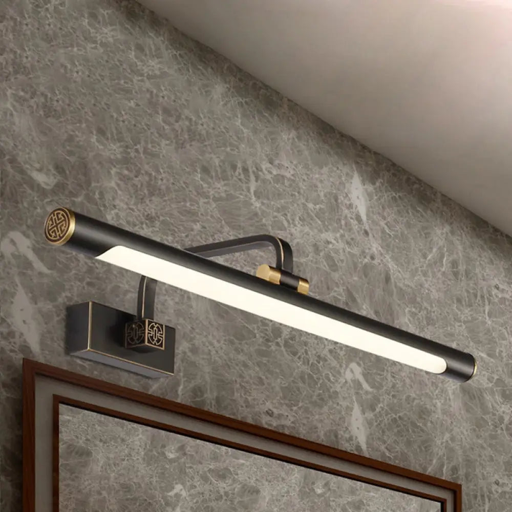 Vintage Style Metallic Wall Light With Led For Bathroom - 17/22.5 Bronze Finish / 17