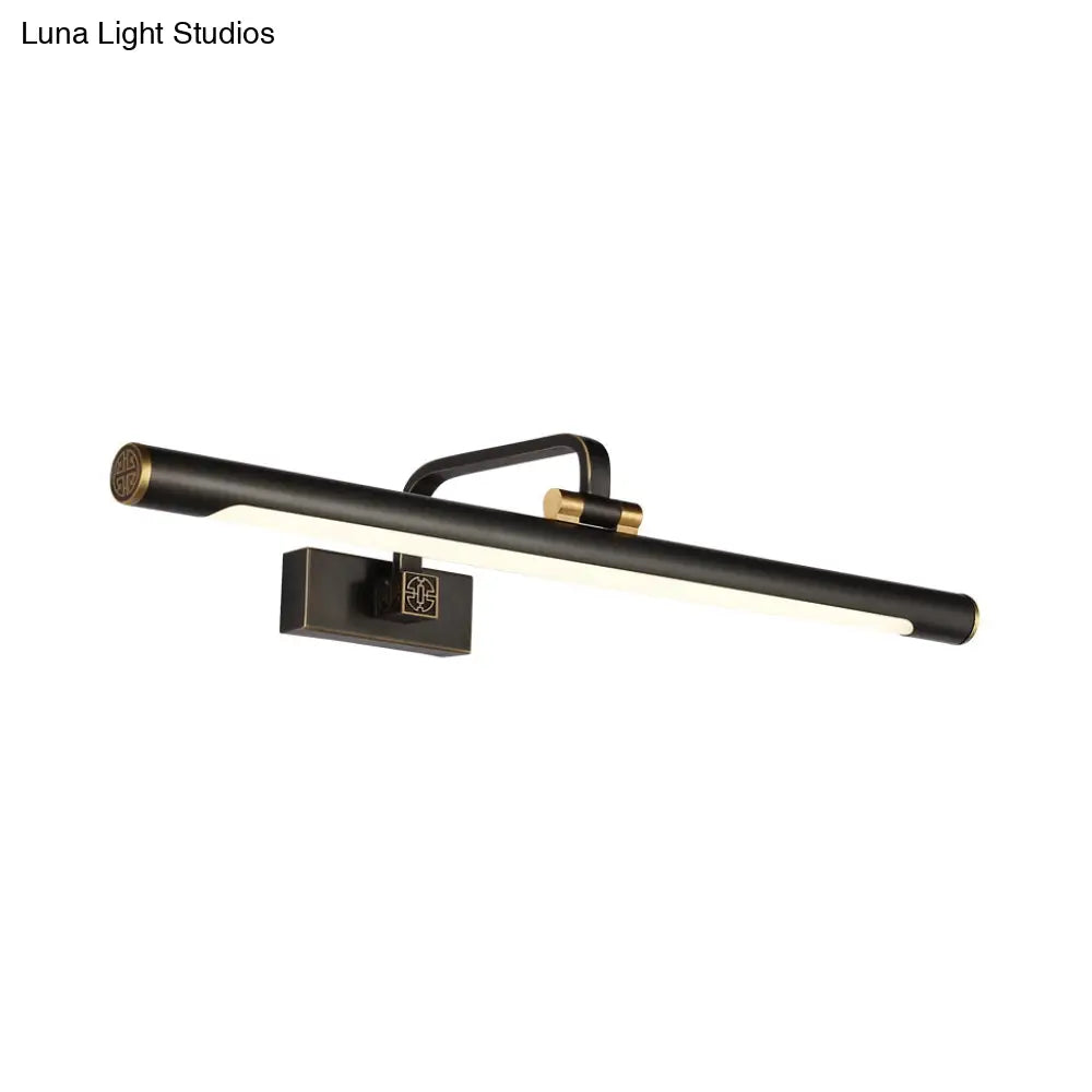 Vintage Style Metallic Wall Light With Led For Bathroom - 17/22.5 Bronze Finish