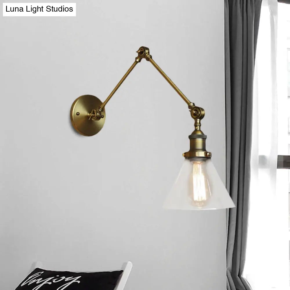 Vintage Style Wall Sconce With Clear Glass And Satin Brass Chrome Or Antique Finish - Perfect For