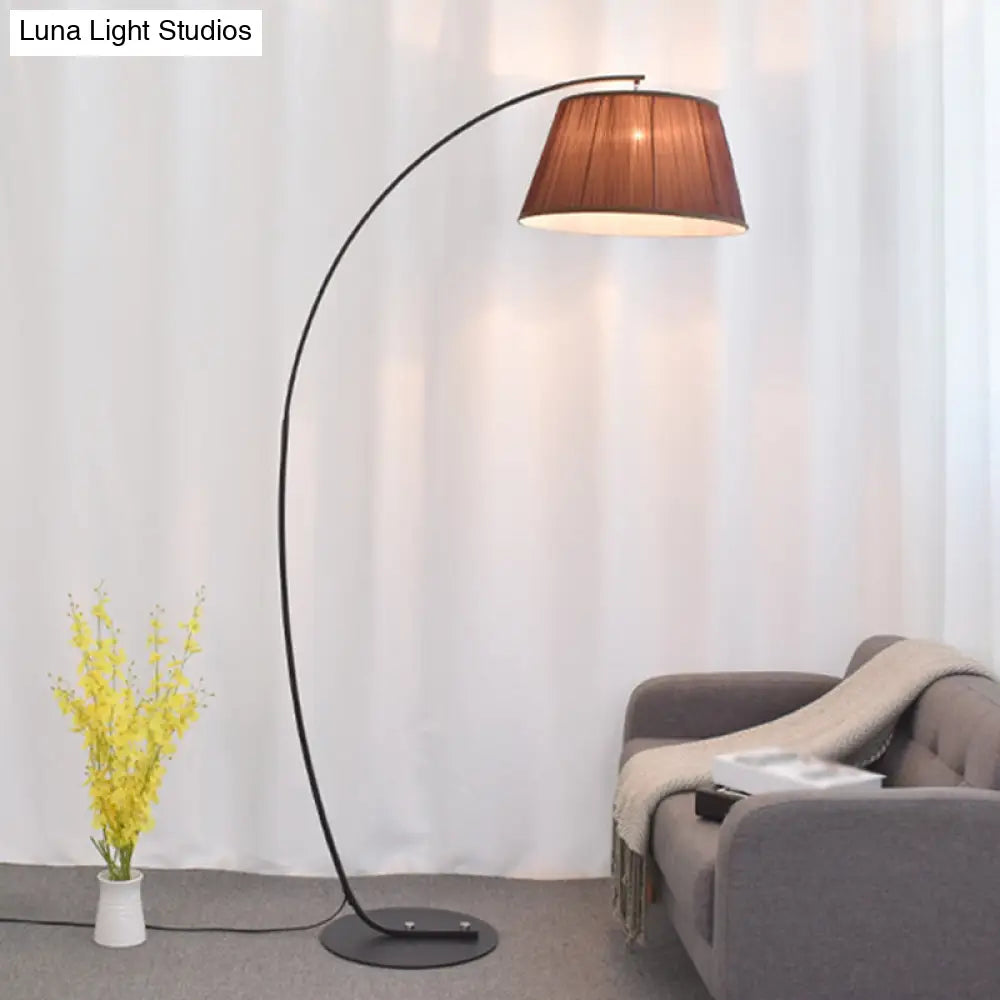 Vintage Tapered Fabric Standing Light - Single Living Room Floor Lamp