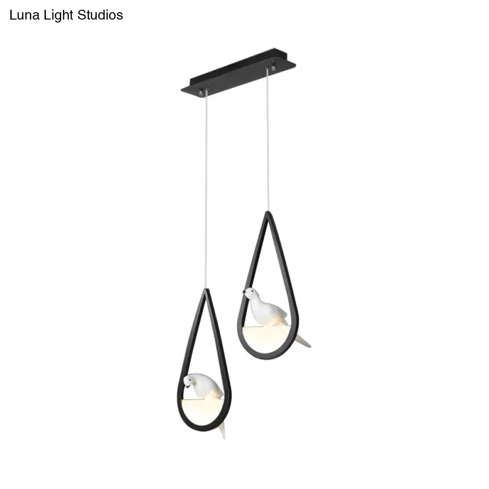 Waterdrop Acrylic Hanging Lamp: 1/2/3 Lights | Black/White Warm/White Light Dining Room Pendant