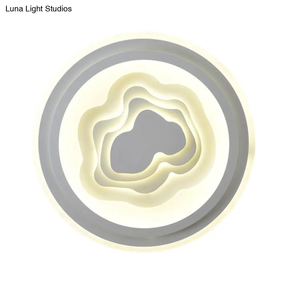 White Acrylic Led Ceiling Lamp For Living Room & Bedroom