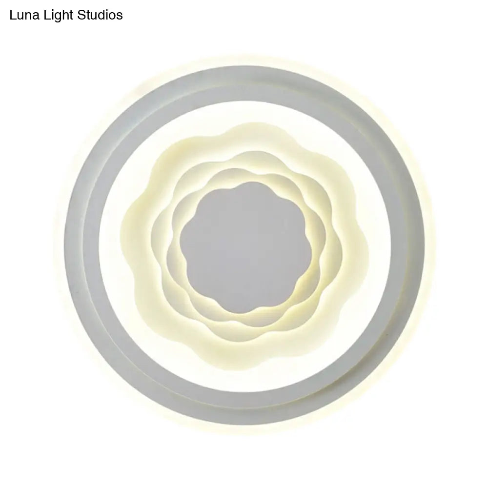 White Acrylic Led Ceiling Lamp For Living Room & Bedroom