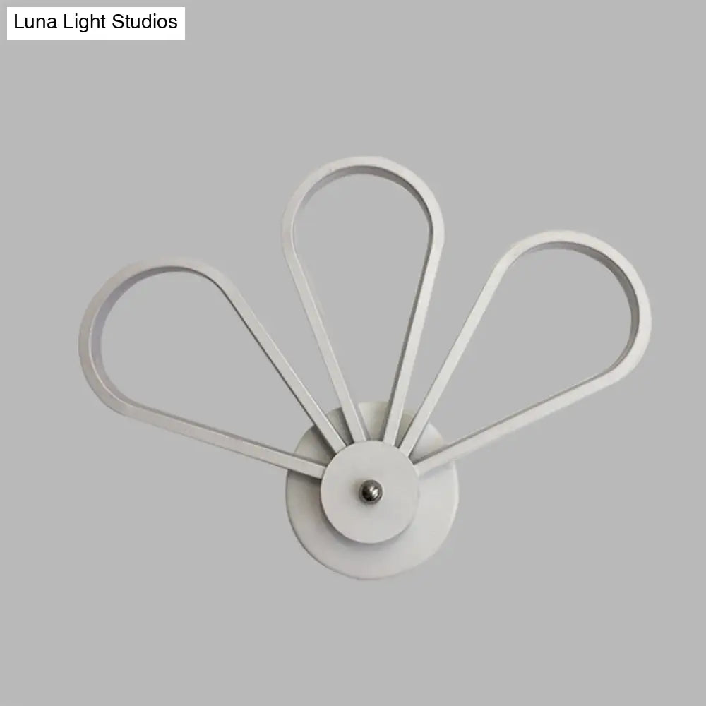 White Acrylic Led Modernist Wall Sconce Lamp With Clover Shape For Bedroom Mount Lighting