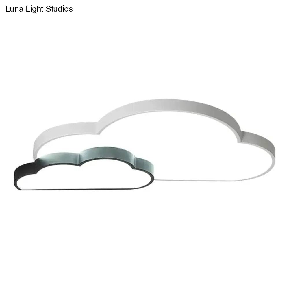 White Flush Mount Sky View Ceiling Lamp For Child Bedroom