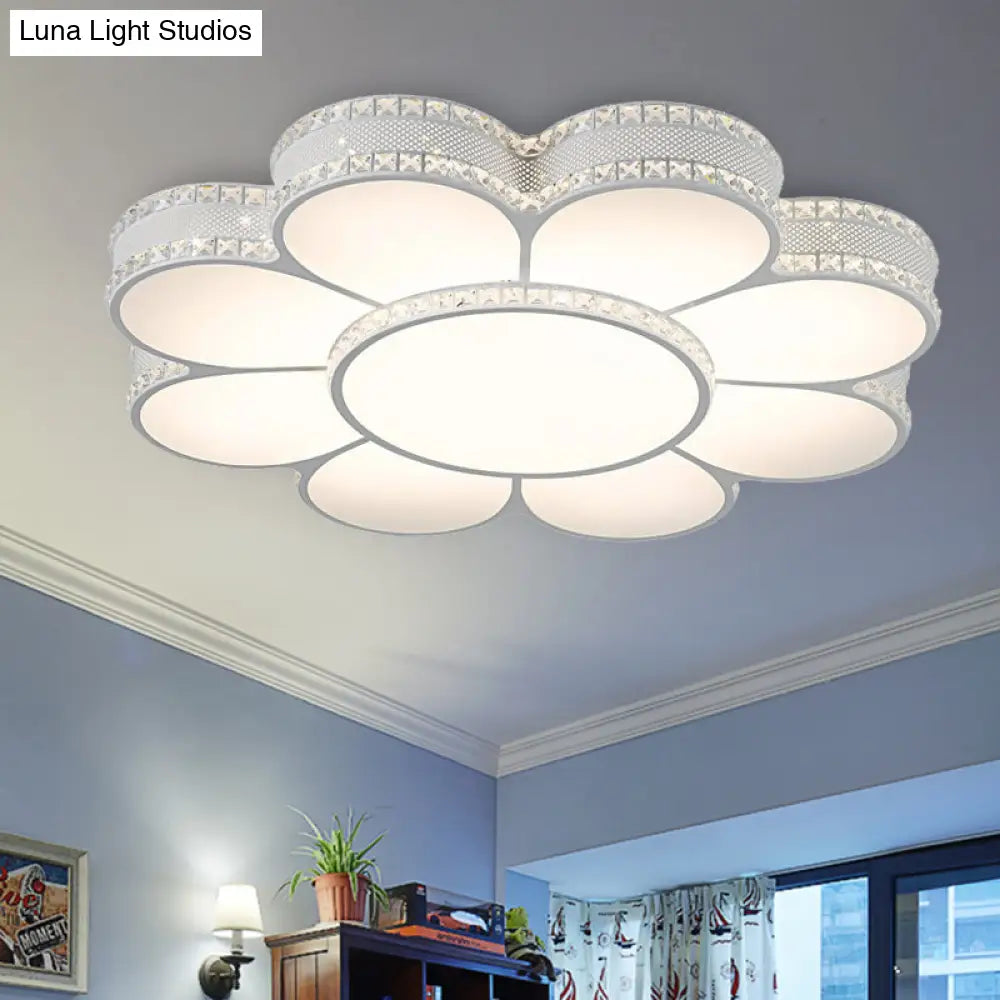 White Led Petal Ceiling Flush Mount Lamp - 19.5’/23.5’/31.5’ Modern Acrylic Warm 3 Color Light