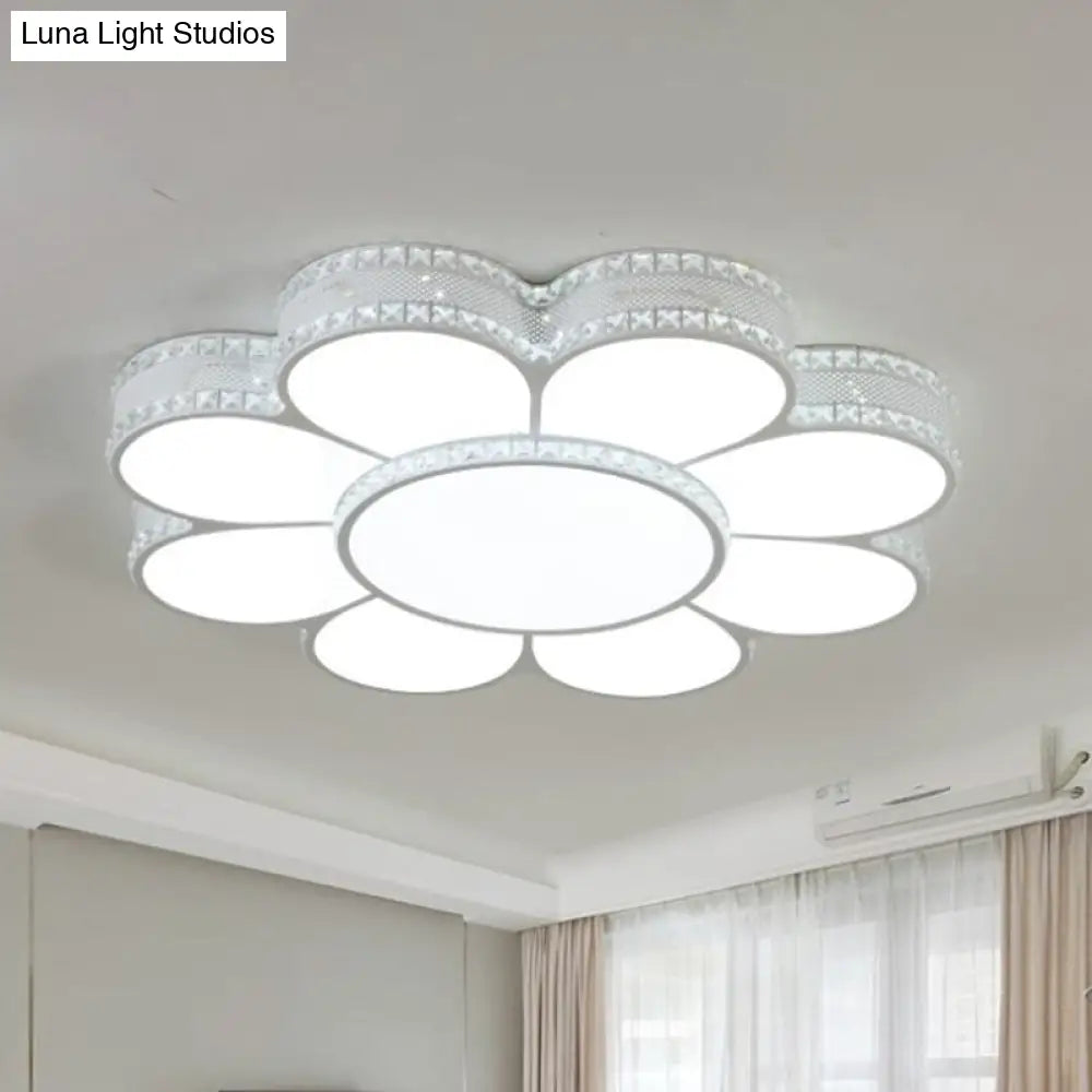 White Led Petal Ceiling Flush Mount Lamp - 19.5/23.5/31.5 Modern Acrylic Warm 3 Color Light / 19.5