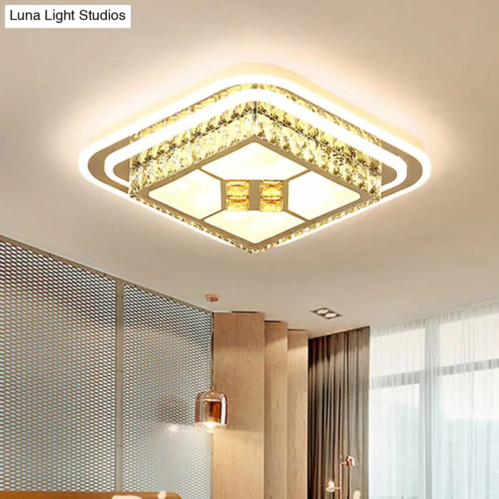 White Led Wide Ceiling Mount Flush Light Fixture - 14’/19.5’/23.5’ Width