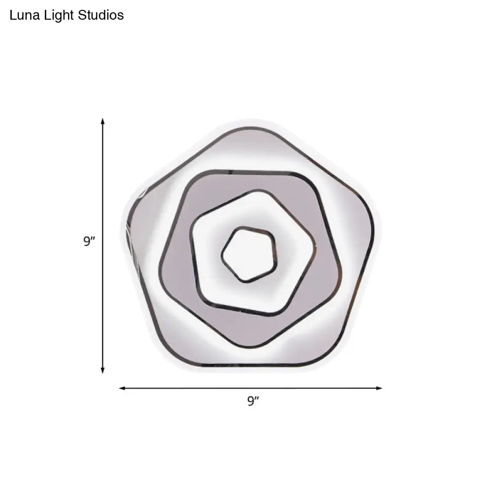 White Scandinavian Led Acrylic Sconce Light For Study Room - Wall Lighting Fixture With Warm And