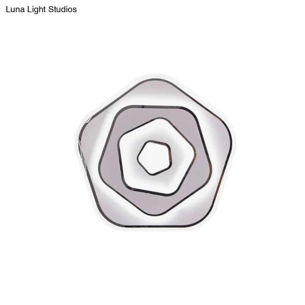 White Scandinavian Led Acrylic Sconce Light For Study Room - Wall Lighting Fixture With Warm And