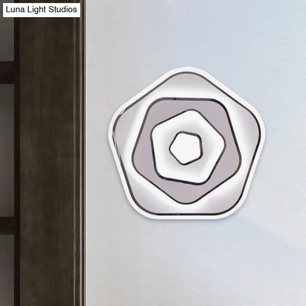 White Scandinavian Led Acrylic Sconce Light For Study Room - Wall Lighting Fixture With Warm And