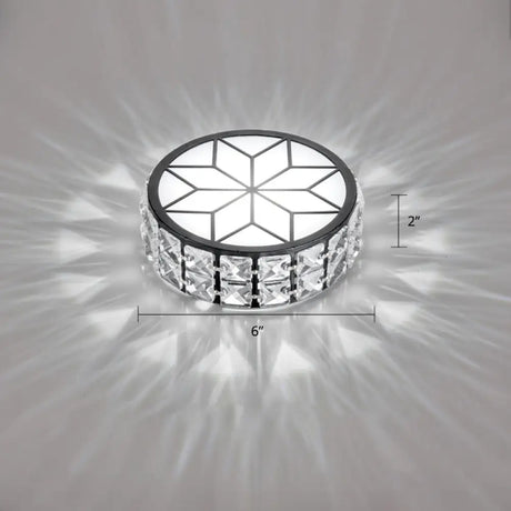 Clear cut crystal LED ceiling light with floral pattern