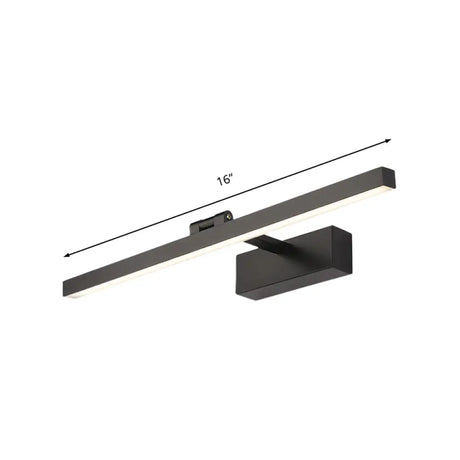 Minimalist aluminium LED vanity mirror light for a bathroom