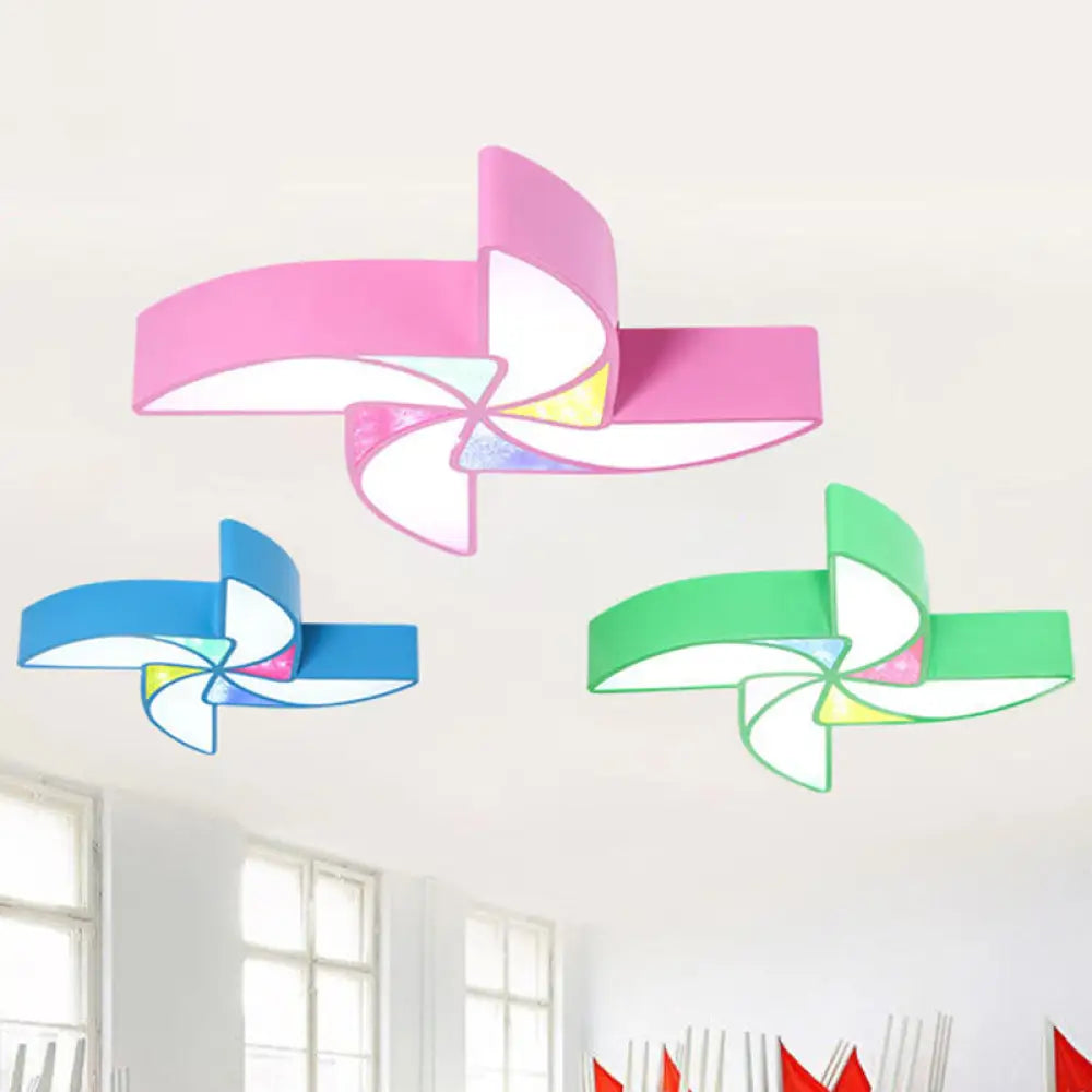 Acrylic pinwheel LED nursery ceiling flush mount light