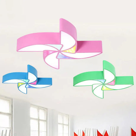 Acrylic pinwheel LED nursery ceiling flush mount light