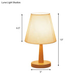 1 Bulb Beige Nightstand Lamp Modernist Bedroom Night Light With Fabric Shade