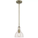 1-Bulb Industrial Gourd Shaped Light Fixture - Seeded Glass Pendant For Diner Bar Bronze
