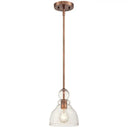 1-Bulb Industrial Gourd Shaped Light Fixture - Seeded Glass Pendant For Diner Bar Copper
