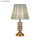 1 Bulb Modern Gold Table Lamp With Wide Flare Shade - Perfect For Dining Room Or Desk