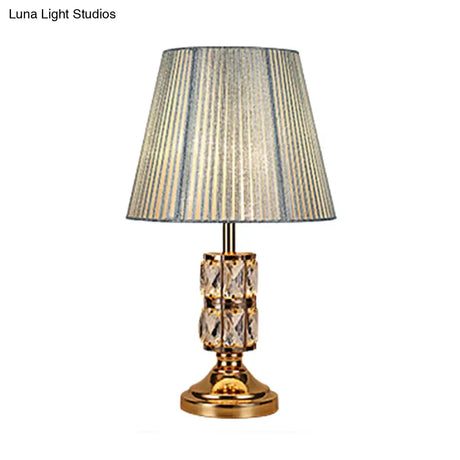 1 Bulb Modern Gold Table Lamp With Wide Flare Shade - Perfect For Dining Room Or Desk