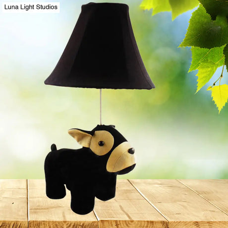 1-Head Cartoon Animal Desk Lamp For Kids Bedroom - Soft Fabric Reading Light