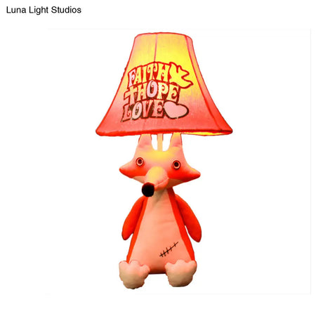 1-Head Cartoon Animal Desk Lamp For Kids Bedroom - Soft Fabric Reading Light