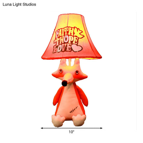 1-Head Cartoon Animal Desk Lamp For Kids Bedroom - Soft Fabric Reading Light