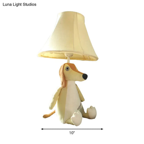1-Head Cartoon Animal Desk Lamp For Kids Bedroom - Soft Fabric Reading Light