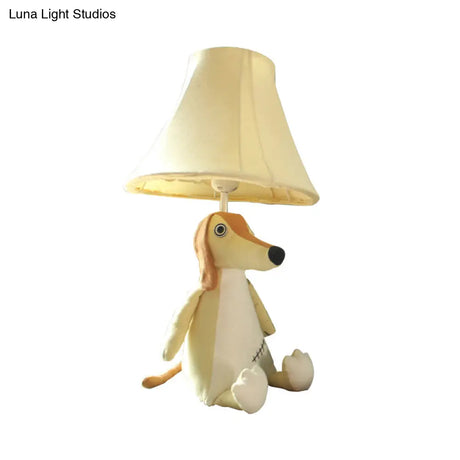 1-Head Cartoon Animal Desk Lamp For Kids Bedroom - Soft Fabric Reading Light