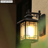 1-Head Countryside Wall Mounted Sconce Lamp With Aluminum Black Finish And Open Bottom Design