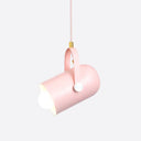 1-Head Metal Pendant Spotlight With Adjustable Handle - Commercial Macaron Lighting Pink