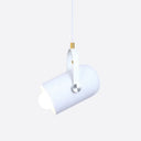 1-Head Metal Pendant Spotlight With Adjustable Handle - Commercial Macaron Lighting White